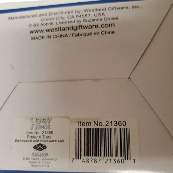 Whimsical "Prefer A Tiara " Westland Heavenly Humor by Bill Abbott 10 Oz Mug New - Picture 7 of 8